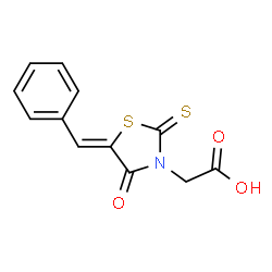 ChemSpider 2D Image | (5-Benzylidene-4-oxo-2-thioxo-thiazolidin-3-yl)-acetic acid | C12H9NO3S2
