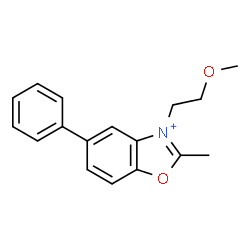 ChemSpider 2D Image | 3-(2-Methoxyethyl)-2-methyl-5-phenyl-1,3-benzoxazol-3-ium | C17H18NO2