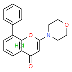 ChemSpider 2D Image | 2-morpholino-8-phenyl-4H-chromen-4-one hydrochloride | C19H18ClNO3