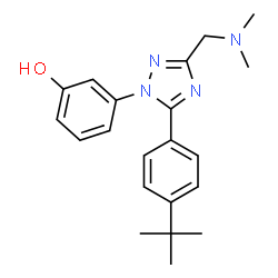 ChemSpider 2D Image | 3-{3-[(Dimethylamino)methyl]-5-[4-(2-methyl-2-propanyl)phenyl]-1H-1,2,4-triazol-1-yl}phenol | C21H26N4O