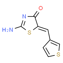 ChemSpider 2D Image | (5Z)-2-Amino-5-(3-thienylmethylene)-1,3-thiazol-4(5H)-one | C8H6N2OS2