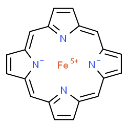 ChemSpider 2D Image | iron(5+);(1Z,5Z,9Z,14Z)-porphyrin-22,24-diide | C20H12FeN4