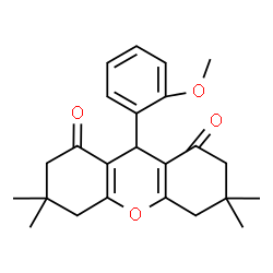 ChemSpider 2D Image | 9-(2-Methoxyphenyl)-3,3,6,6-tetramethyl-3,4,5,6,7,9-hexahydro-1H-xanthene-1,8(2H)-dione | C24H28O4