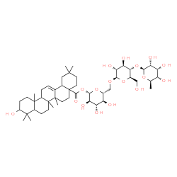 ChemSpider 2D Image | 6-Deoxy-beta-D-allopyranosyl-(1->4)-beta-D-glucopyranosyl-(1->6)-1-O-(3-hydroxy-28-oxoolean-12-en-28-yl)-beta-D-glucopyranose | C48H78O17