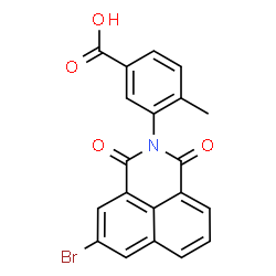 ChemSpider 2D Image | 3-(5-Bromo-1,3-dioxo-1H-benzo[de]isoquinolin-2(3H)-yl)-4-methylbenzoic acid | C20H12BrNO4