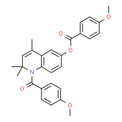 ChemSpider 2D Image | 1-(4-Methoxybenzoyl)-2,2,4-trimethyl-1,2-dihydro-6-quinolinyl 4-methoxybenzoate | C28H27NO5