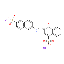 ChemSpider 2D Image | Disodium 6-[(2E)-2-(1-oxo-4-sulfonato-2(1H)-naphthalenylidene)hydrazino]-2-naphthalenesulfonate | C20H12N2Na2O7S2