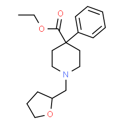 ChemSpider 2D Image | Ethyl 4-phenyl-1-(tetrahydro-2-furanylmethyl)-4-piperidinecarboxylate | C19H27NO3