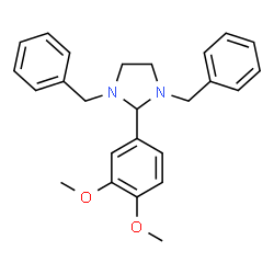 ChemSpider 2D Image | 1,3-Dibenzyl-2-(3,4-dimethoxyphenyl)imidazolidine | C25H28N2O2