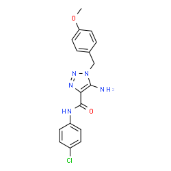 ChemSpider 2D Image | 5-Amino-N-(4-chlorophenyl)-1-(4-methoxybenzyl)-1H-1,2,3-triazole-4-carboxamide | C17H16ClN5O2