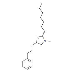 ChemSpider 2D Image | (2S)-2-Heptyl-1-methyl-4-(3-phenylpropyl)-2,5-dihydro-1H-pyrrole | C21H33N