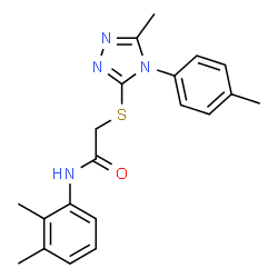 ChemSpider 2D Image | N-(2,3-Dimethylphenyl)-2-{[5-methyl-4-(4-methylphenyl)-4H-1,2,4-triazol-3-yl]sulfanyl}acetamide | C20H22N4OS