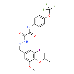 ChemSpider 2D Image | 2-[(2Z)-2-(3-Iodo-4-isopropoxy-5-methoxybenzylidene)hydrazino]-2-oxo-N-[4-(trifluoromethoxy)phenyl]acetamide | C20H19F3IN3O5