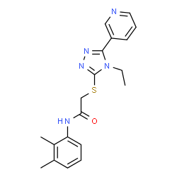 ChemSpider 2D Image | N-(2,3-Dimethylphenyl)-2-{[4-ethyl-5-(3-pyridinyl)-4H-1,2,4-triazol-3-yl]sulfanyl}acetamide | C19H21N5OS
