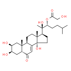 ChemSpider 2D Image | (2beta,3beta,5beta,22R)-2,3,14,20-Tetrahydroxy-6-oxocholest-7-en-22-yl glycolate | C29H46O8
