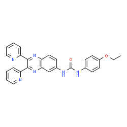 ChemSpider 2D Image | 1-[2,3-Di(2-pyridinyl)-6-quinoxalinyl]-3-(4-ethoxyphenyl)urea | C27H22N6O2