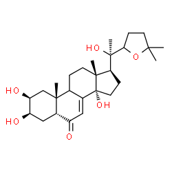 ChemSpider 2D Image | (2beta,3beta,5beta,9xi)-2,3,14,20-Tetrahydroxy-22,25-epoxycholest-7-en-6-one | C27H42O6