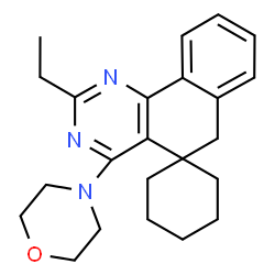 ChemSpider 2D Image | 2-Ethyl-4-(4-morpholinyl)-6H-spiro[benzo[h]quinazoline-5,1'-cyclohexane] | C23H29N3O
