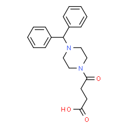 ChemSpider 2D Image | 4-(4-benzhydryl-1-piperazinyl)-4-oxobutanoic acid | C21H24N2O3