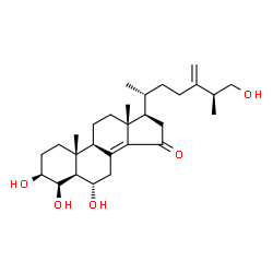 ChemSpider 2D Image | (3beta,4beta,5alpha,6alpha,25S)-3,4,6,26-Tetrahydroxyergosta-8(14),24(28)-dien-15-one | C28H44O5