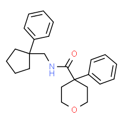 ChemSpider 2D Image | 4-Phenyl-N-[(1-phenylcyclopentyl)methyl]tetrahydro-2H-pyran-4-carboxamide | C24H29NO2