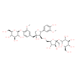 ChemSpider 2D Image | 6-O-{[(2S,3R,4S)-4-[4-(beta-D-Glucopyranosyloxy)-3-methoxybenzyl]-4-hydroxy-2-(4-hydroxy-3-methoxyphenyl)tetrahydro-3-furanyl]methyl}-beta-D-fructofuranosyl alpha-D-glucopyranoside | C38H54O22