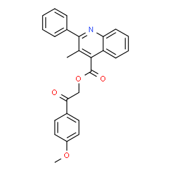 ChemSpider 2D Image | 2-(4-Methoxyphenyl)-2-oxoethyl 3-methyl-2-phenyl-4-quinolinecarboxylate | C26H21NO4