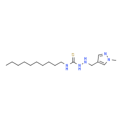 ChemSpider 2D Image | N-Decyl-2-[(1-methyl-1H-pyrazol-4-yl)methyl]hydrazinecarbothioamide | C16H31N5S