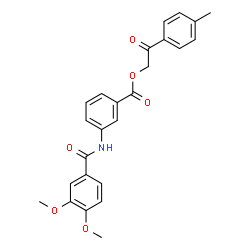 ChemSpider 2D Image | 2-(4-Methylphenyl)-2-oxoethyl 3-[(3,4-dimethoxybenzoyl)amino]benzoate | C25H23NO6