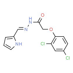 ChemSpider 2D Image | 2-(2,4-Dichlorophenoxy)-N'-[(E)-1H-pyrrol-2-ylmethylene]acetohydrazide | C13H11Cl2N3O2