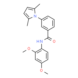 ChemSpider 2D Image | N-(2,4-Dimethoxyphenyl)-3-(2,5-dimethyl-1H-pyrrol-1-yl)benzamide | C21H22N2O3