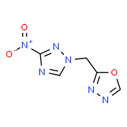 ChemSpider 2D Image | 2-[(3-Nitro-1H-1,2,4-triazol-1-yl)methyl]-1,3,4-oxadiazole | C5H4N6O3