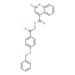 ChemSpider 2D Image | 2-[4-(Benzyloxy)phenyl]-2-oxoethyl 2-methyl-4-quinolinecarboxylate | C26H21NO4