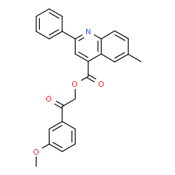 ChemSpider 2D Image | 2-(3-Methoxyphenyl)-2-oxoethyl 6-methyl-2-phenyl-4-quinolinecarboxylate | C26H21NO4
