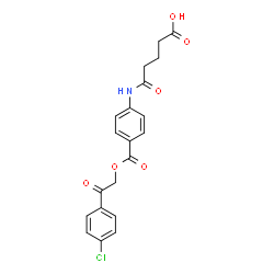 ChemSpider 2D Image | 5-[(4-{[2-(4-Chlorophenyl)-2-oxoethoxy]carbonyl}phenyl)amino]-5-oxopentanoic acid | C20H18ClNO6