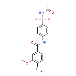 ChemSpider 2D Image | N-[4-(Acetylsulfamoyl)phenyl]-3,4-dimethoxybenzamide | C17H18N2O6S