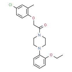 ChemSpider 2D Image | 2-(4-Chloro-2-methylphenoxy)-1-[4-(2-ethoxyphenyl)-1-piperazinyl]ethanone | C21H25ClN2O3