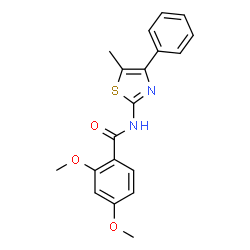 ChemSpider 2D Image | 2,4-Dimethoxy-N-(5-methyl-4-phenyl-1,3-thiazol-2-yl)benzamide | C19H18N2O3S
