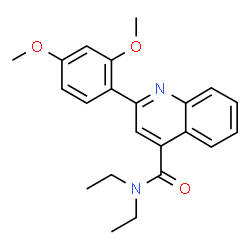 ChemSpider 2D Image | 2-(2,4-Dimethoxyphenyl)-N,N-diethyl-4-quinolinecarboxamide | C22H24N2O3
