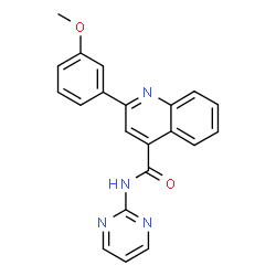 ChemSpider 2D Image | 2-(3-Methoxyphenyl)-N-(2-pyrimidinyl)-4-quinolinecarboxamide | C21H16N4O2