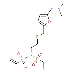 ChemSpider 2D Image | N-{2-[({5-[(Dimethylamino)methyl]-2-furyl}methyl)sulfanyl]ethyl}-N-(ethylsulfonyl)ethenesulfonamide | C14H24N2O5S3