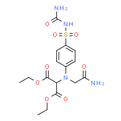 ChemSpider 2D Image | Diethyl {(2-amino-2-oxoethyl)[4-(carbamoylsulfamoyl)phenyl]amino}malonate | C16H22N4O8S