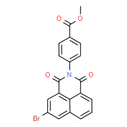 ChemSpider 2D Image | Methyl 4-(5-bromo-1,3-dioxo-1H-benzo[de]isoquinolin-2(3H)-yl)benzoate | C20H12BrNO4