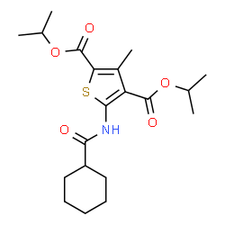 ChemSpider 2D Image | Diisopropyl 5-[(cyclohexylcarbonyl)amino]-3-methyl-2,4-thiophenedicarboxylate | C20H29NO5S