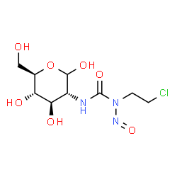 ChemSpider 2D Image | 2-[3-(2-Chloroethyl)-3-nitrosoureido]-2-deoxy-D-glucopyranose | C9H16ClN3O7
