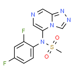 ChemSpider 2D Image | N-(2,4-Difluorophenyl)-N-([1,2,4]triazolo[4,3-a]pyrazin-5-yl)methanesulfonamide | C12H9F2N5O2S