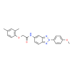 ChemSpider 2D Image | 2-(2,4-Dimethylphenoxy)-N-[2-(4-methoxyphenyl)-2H-benzotriazol-5-yl]acetamide | C23H22N4O3