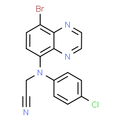 ChemSpider 2D Image | [(8-Bromo-5-quinoxalinyl)(4-chlorophenyl)amino]acetonitrile | C16H10BrClN4