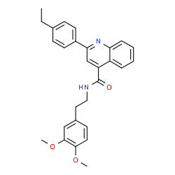 ChemSpider 2D Image | N-[2-(3,4-Dimethoxyphenyl)ethyl]-2-(4-ethylphenyl)-4-quinolinecarboxamide | C28H28N2O3