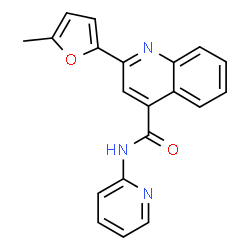 ChemSpider 2D Image | 2-(5-Methyl-2-furyl)-N-(2-pyridinyl)-4-quinolinecarboxamide | C20H15N3O2